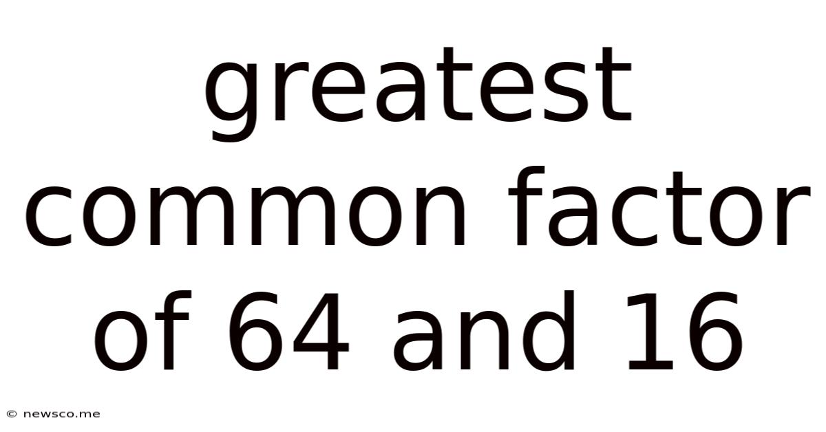 Greatest Common Factor Of 64 And 16
