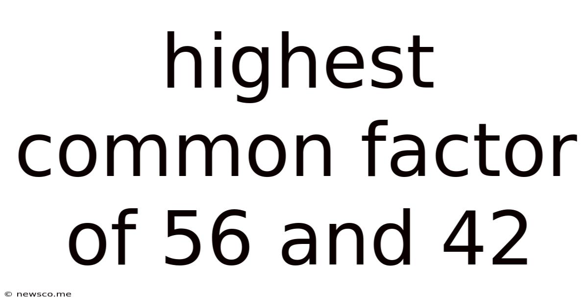 Highest Common Factor Of 56 And 42