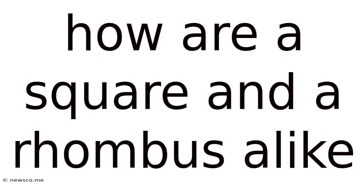 How Are A Square And A Rhombus Alike
