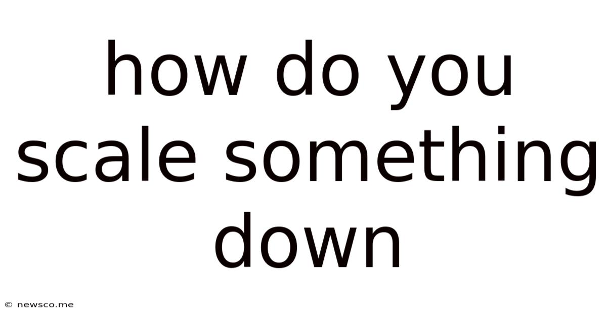 How Do You Scale Something Down