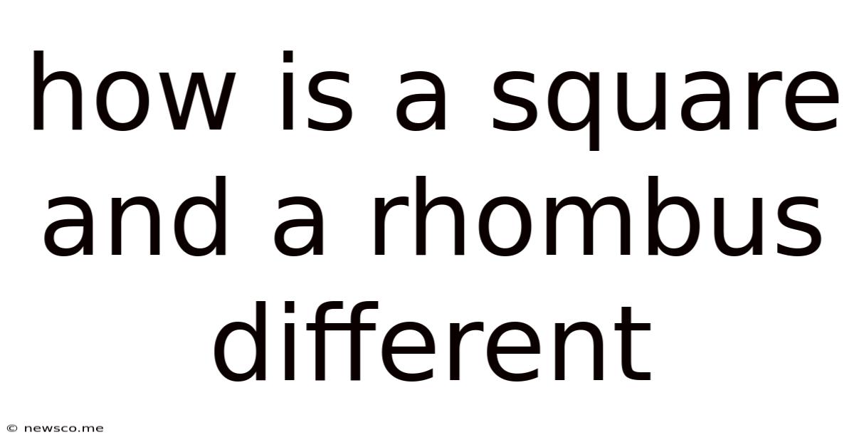 How Is A Square And A Rhombus Different