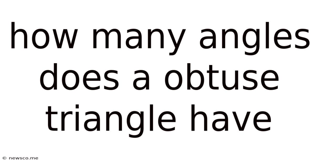 How Many Angles Does A Obtuse Triangle Have