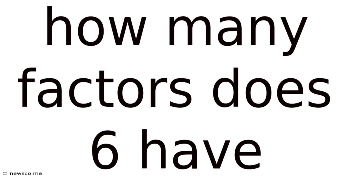 How Many Factors Does 6 Have