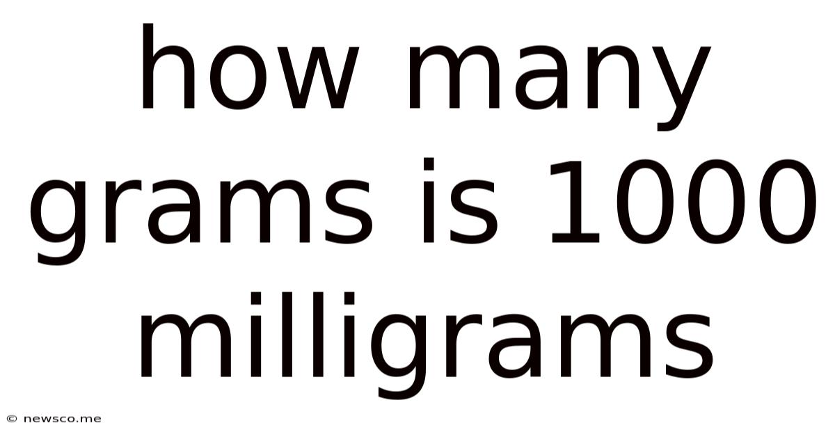 How Many Grams Is 1000 Milligrams