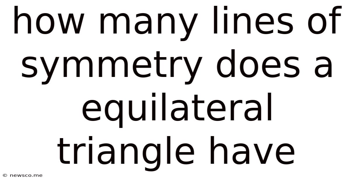 How Many Lines Of Symmetry Does A Equilateral Triangle Have