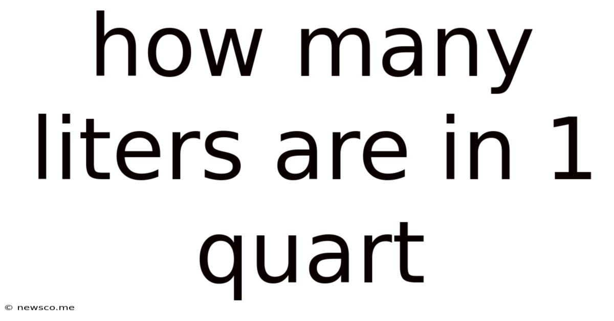 How Many Liters Are In 1 Quart