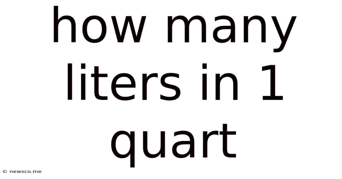 How Many Liters In 1 Quart