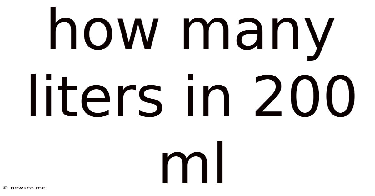 How Many Liters In 200 Ml