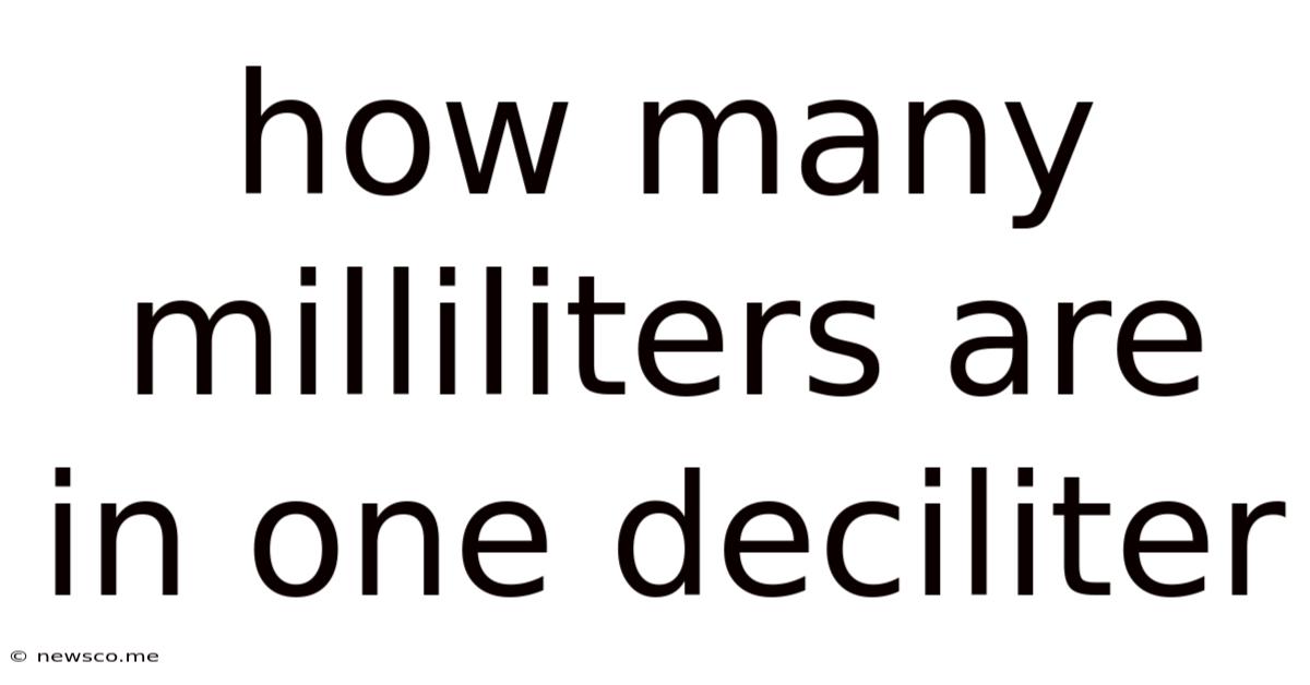 How Many Milliliters Are In One Deciliter
