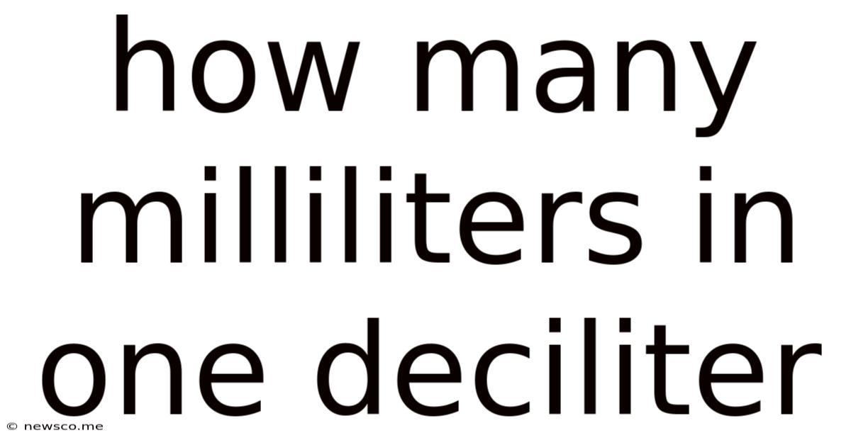 How Many Milliliters In One Deciliter