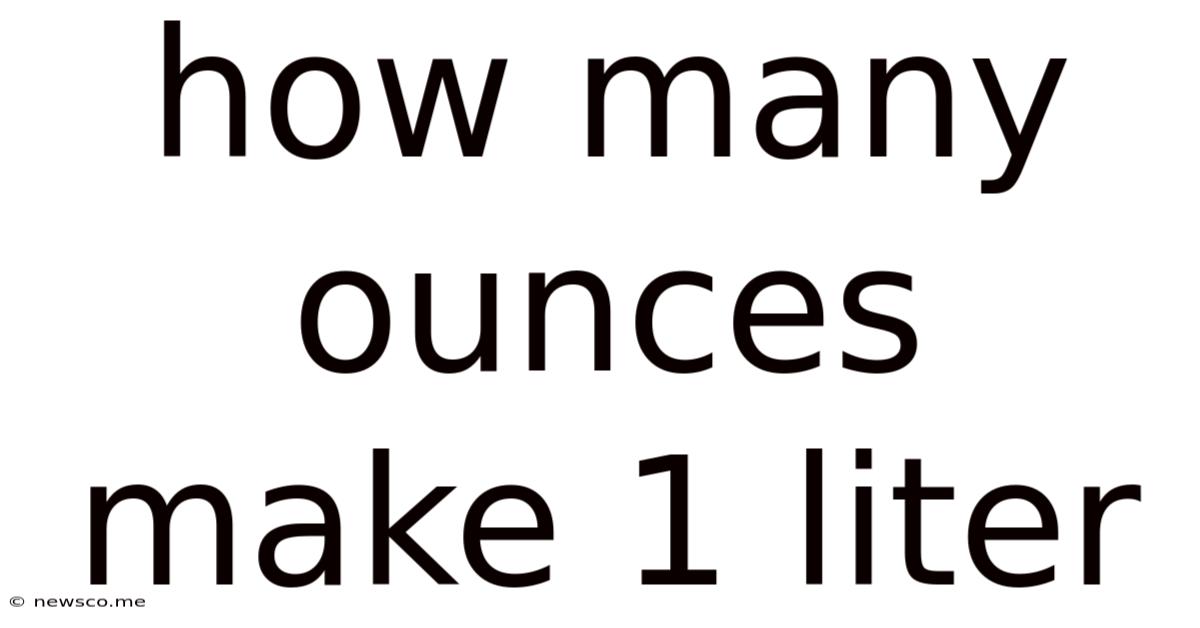 How Many Ounces Make 1 Liter