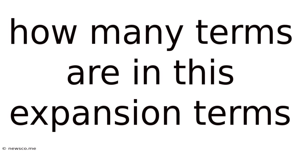 How Many Terms Are In This Expansion Terms