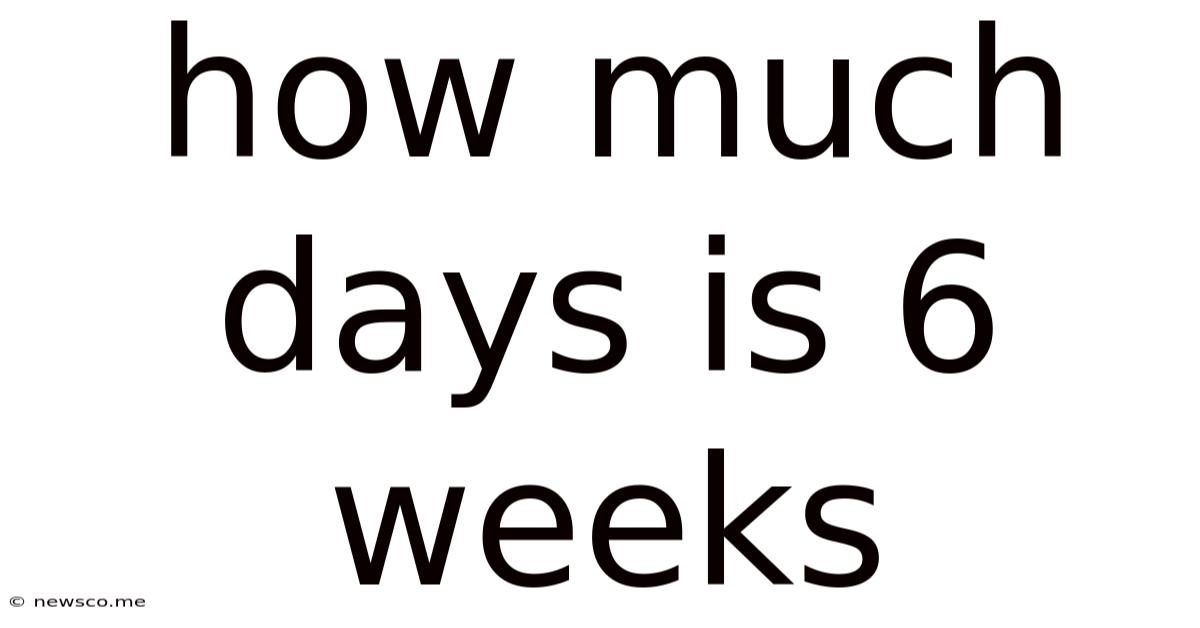 How Much Days Is 6 Weeks