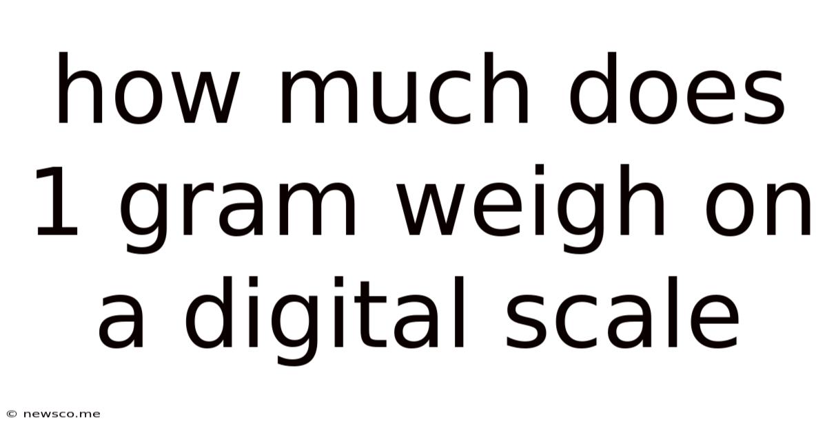 How Much Does 1 Gram Weigh On A Digital Scale