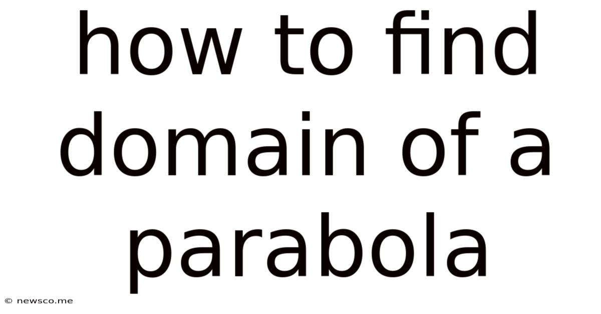 How To Find Domain Of A Parabola