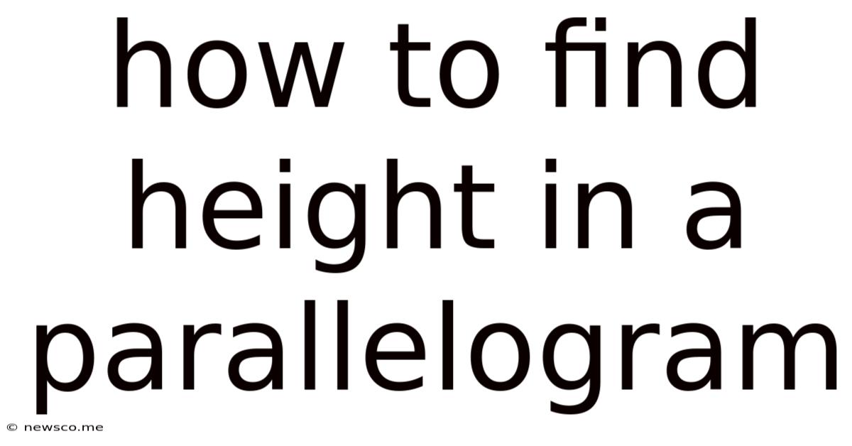 How To Find Height In A Parallelogram