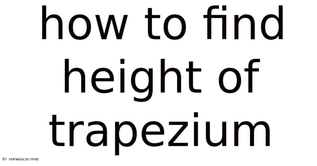 How To Find Height Of Trapezium