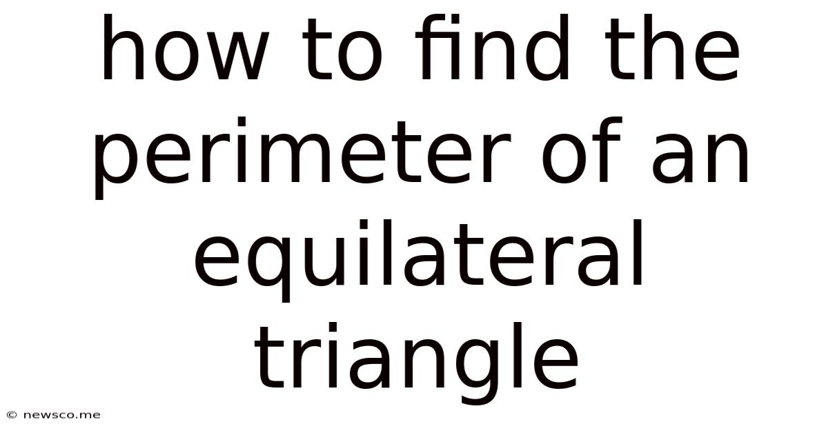 How To Find The Perimeter Of An Equilateral Triangle