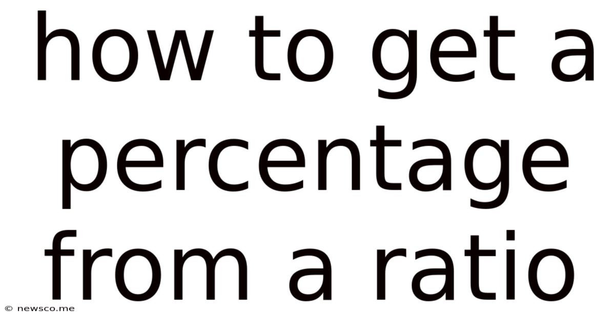 How To Get A Percentage From A Ratio