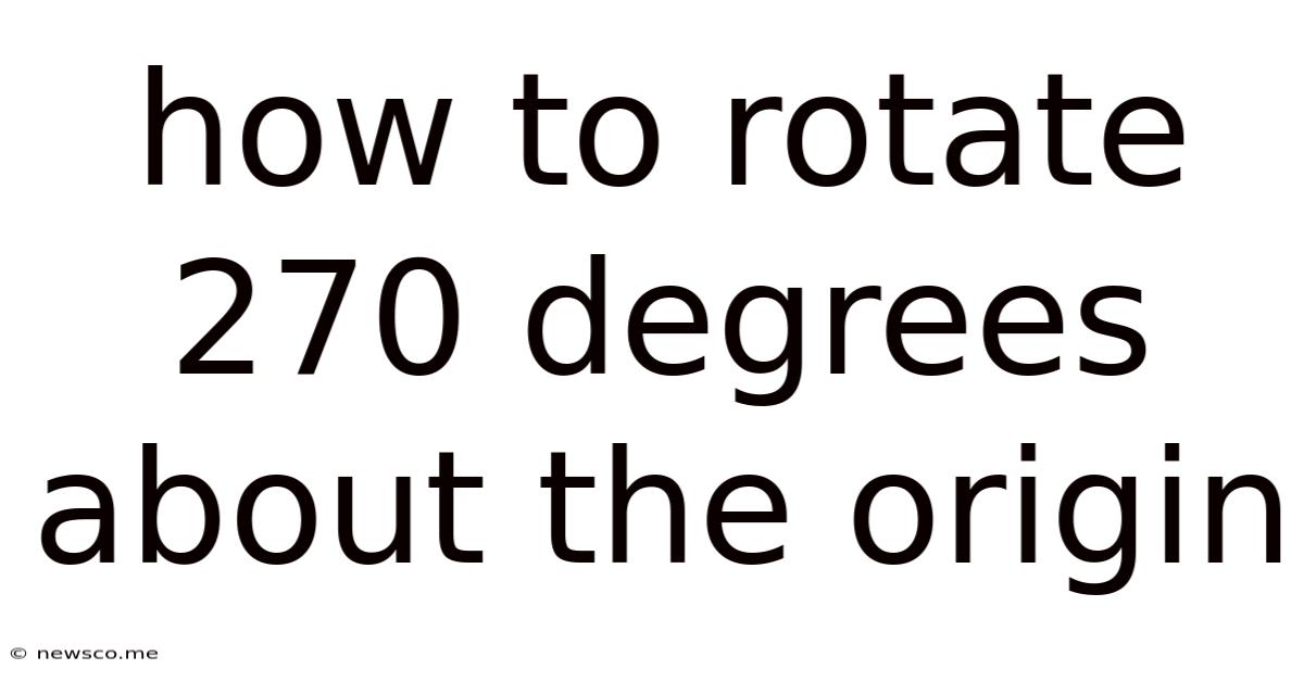 How To Rotate 270 Degrees About The Origin