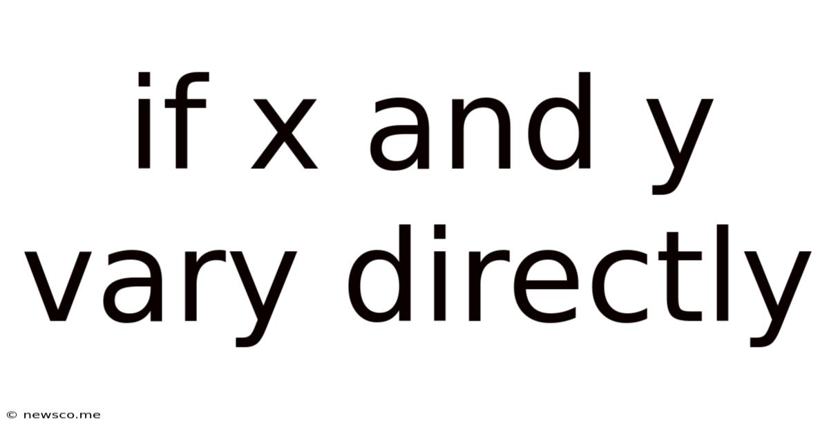 If X And Y Vary Directly