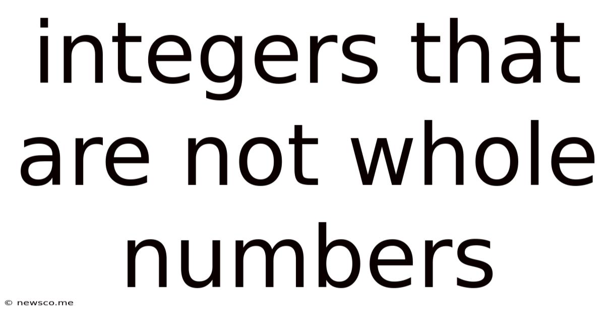 Integers That Are Not Whole Numbers