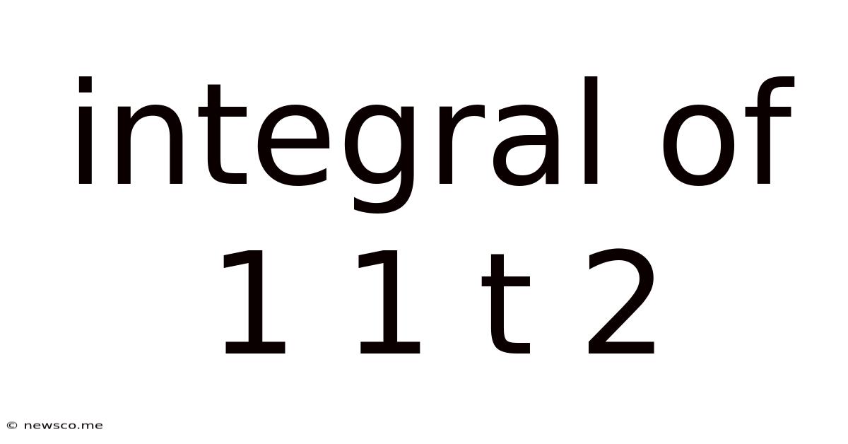 Integral Of 1 1 T 2