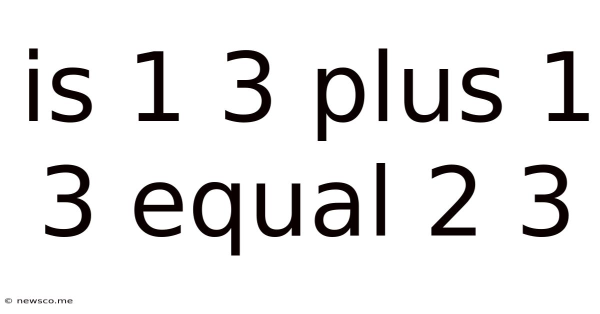 Is 1 3 Plus 1 3 Equal 2 3