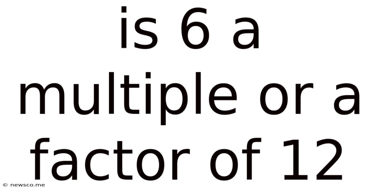 Is 6 A Multiple Or A Factor Of 12