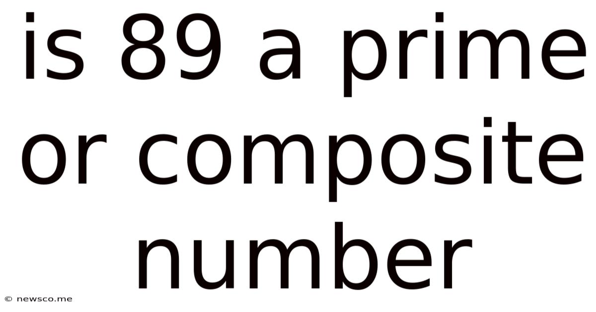 Is 89 A Prime Or Composite Number
