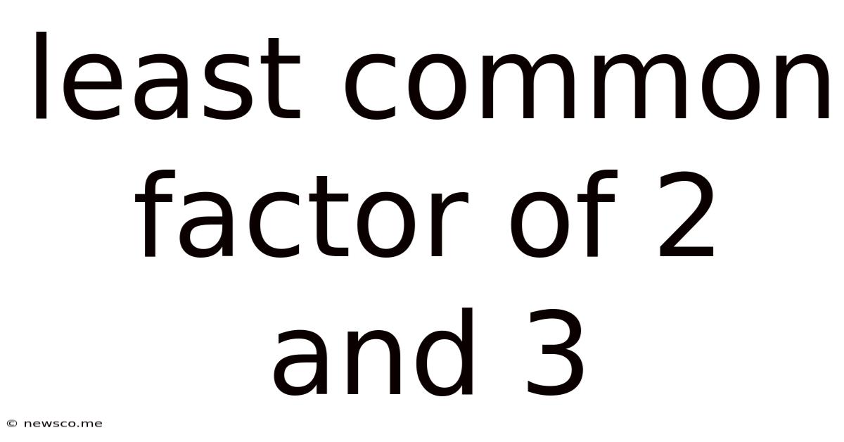 Least Common Factor Of 2 And 3