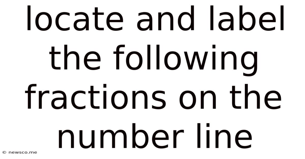Locate And Label The Following Fractions On The Number Line