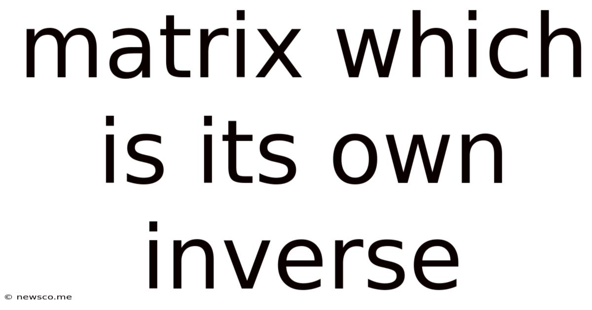 Matrix Which Is Its Own Inverse