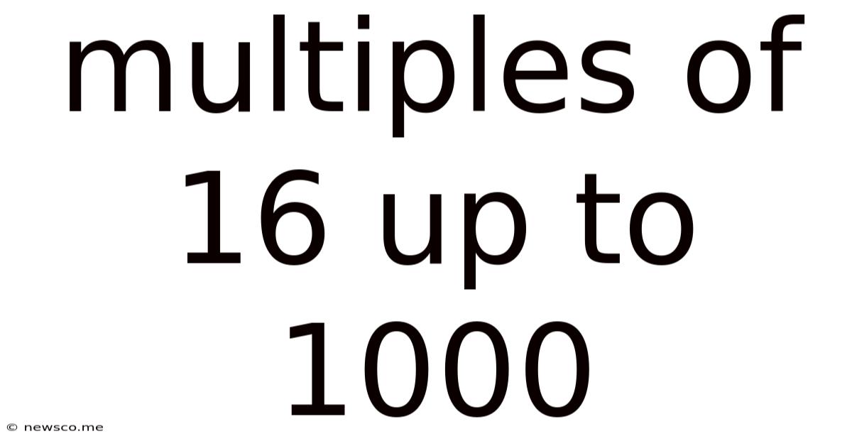 Multiples Of 16 Up To 1000