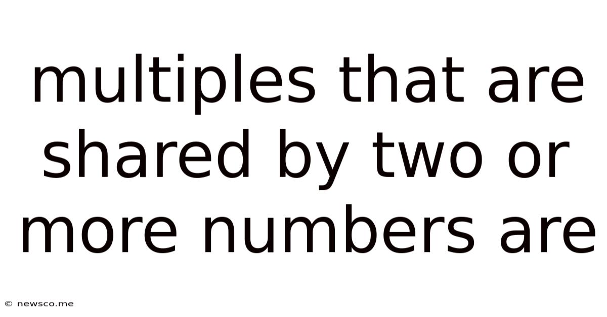 Multiples That Are Shared By Two Or More Numbers Are