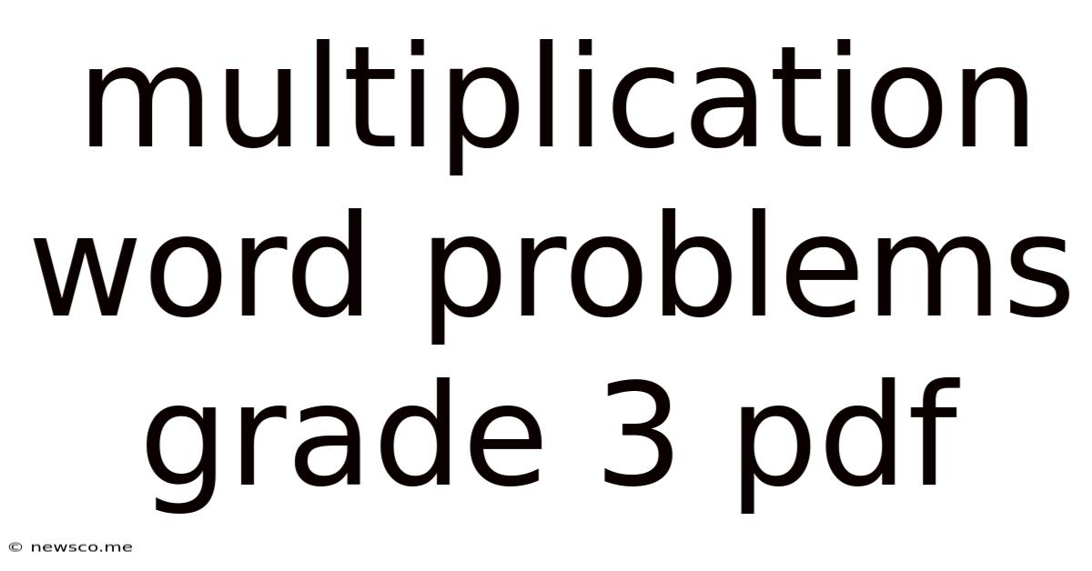 Multiplication Word Problems Grade 3 Pdf
