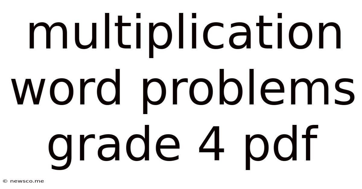 Multiplication Word Problems Grade 4 Pdf