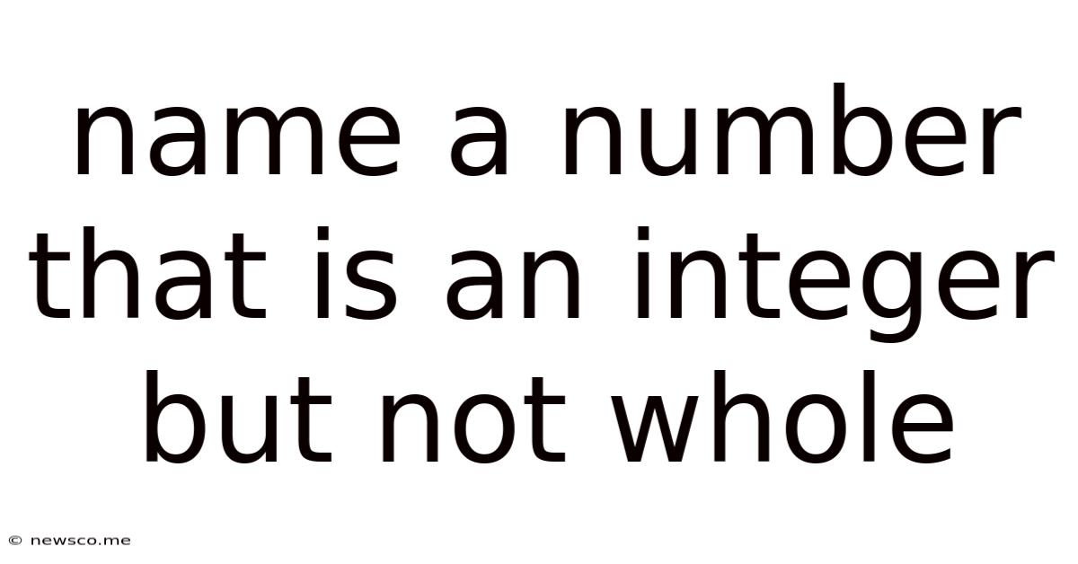 Name A Number That Is An Integer But Not Whole
