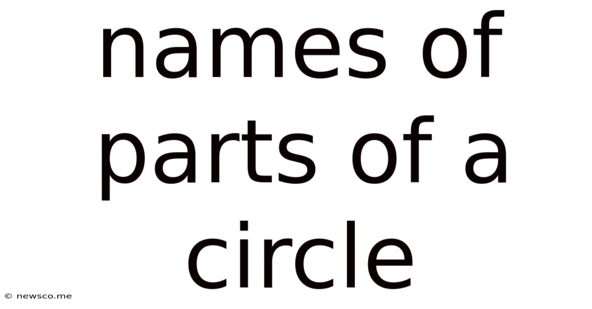 Names Of Parts Of A Circle