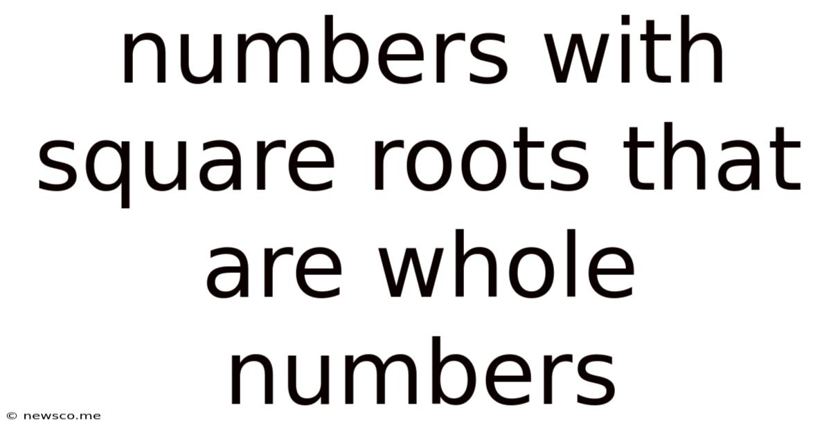 Numbers With Square Roots That Are Whole Numbers