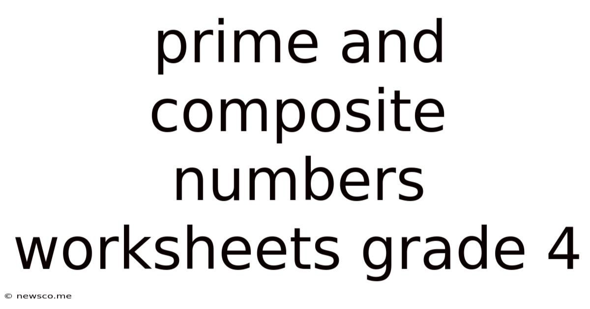 Prime And Composite Numbers Worksheets Grade 4
