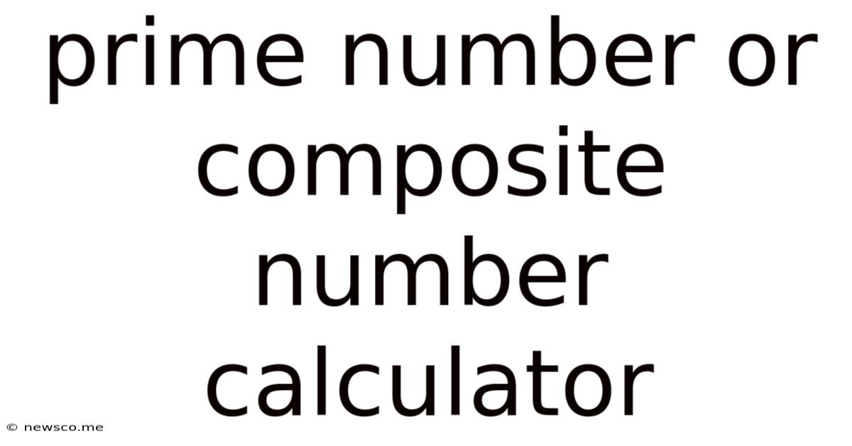 Prime Number Or Composite Number Calculator