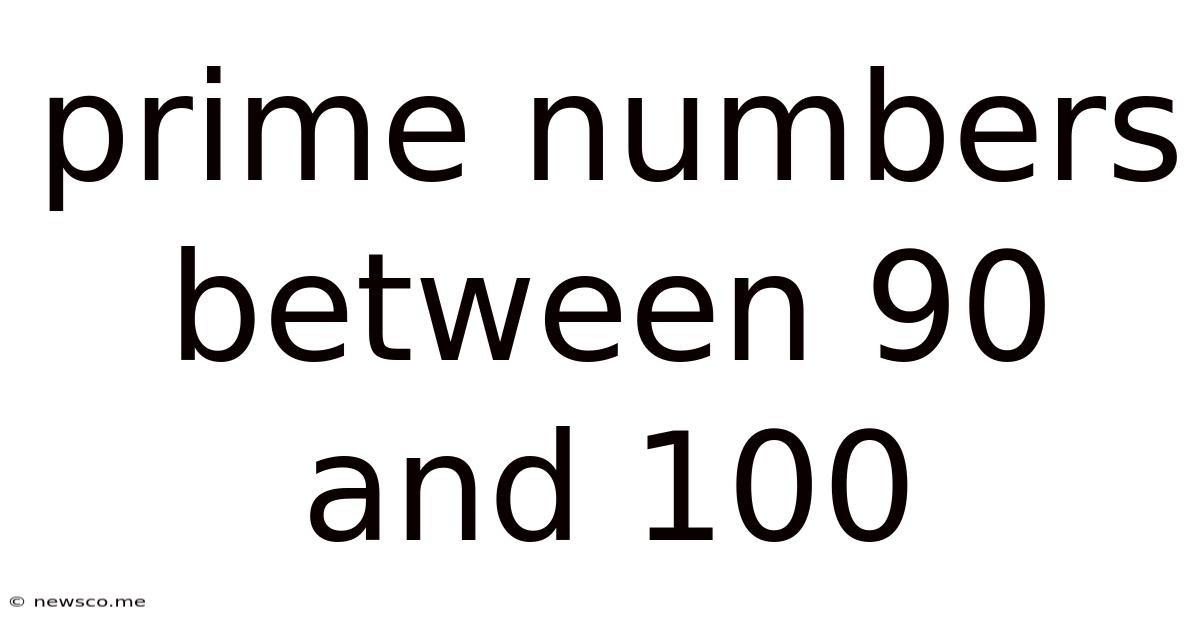 Prime Numbers Between 90 And 100