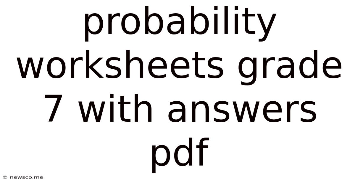 Probability Worksheets Grade 7 With Answers Pdf