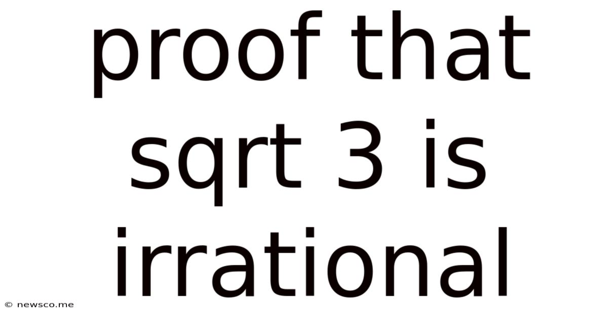 Proof That Sqrt 3 Is Irrational