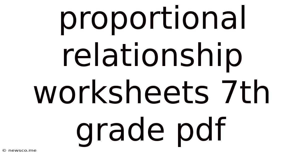 Proportional Relationship Worksheets 7th Grade Pdf