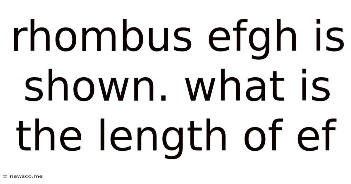 Rhombus Efgh Is Shown. What Is The Length Of Ef