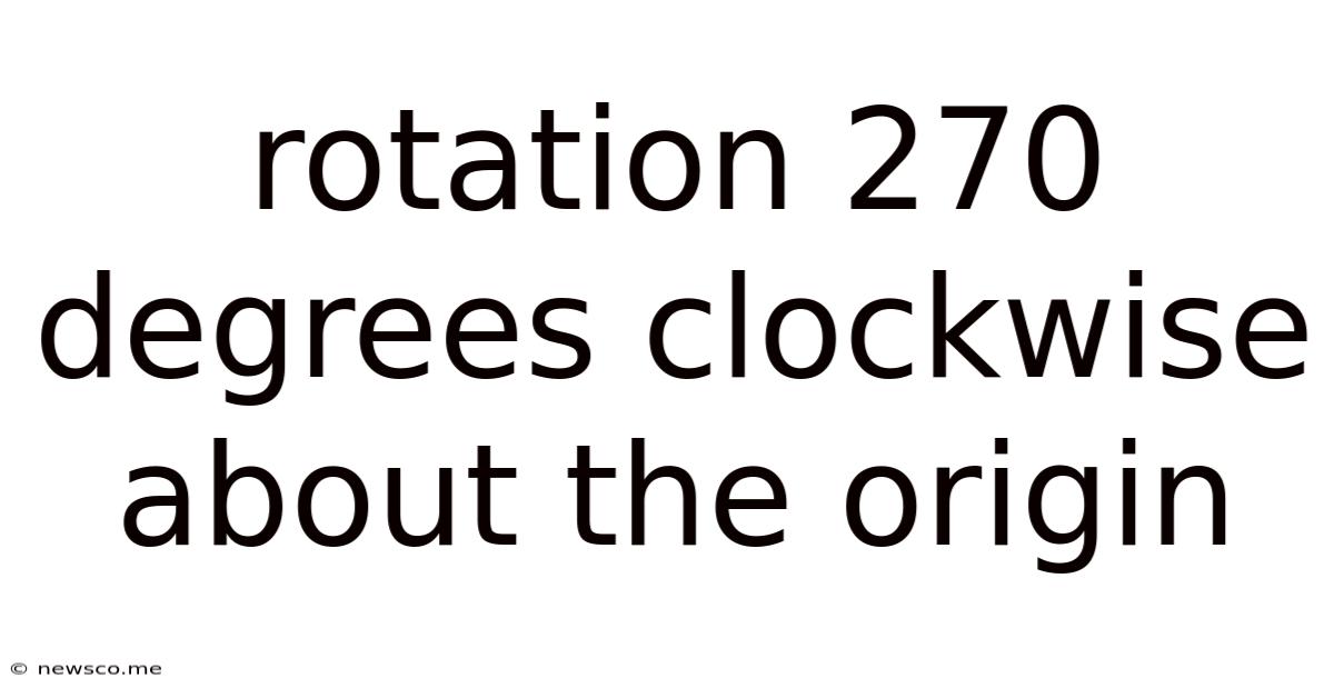 Rotation 270 Degrees Clockwise About The Origin