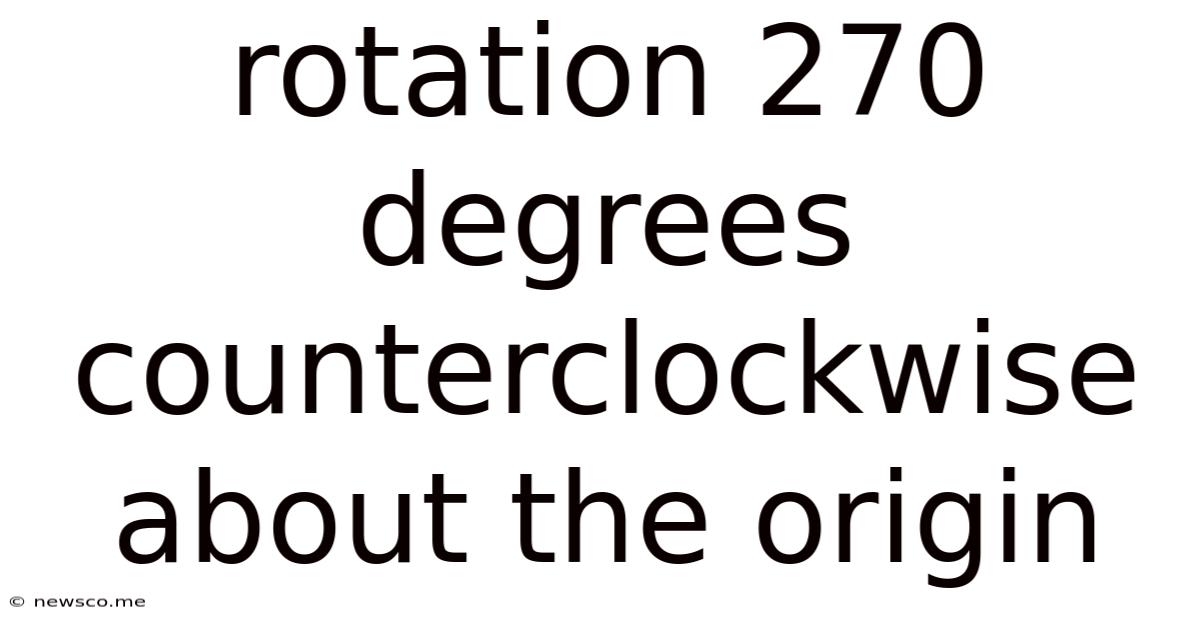Rotation 270 Degrees Counterclockwise About The Origin