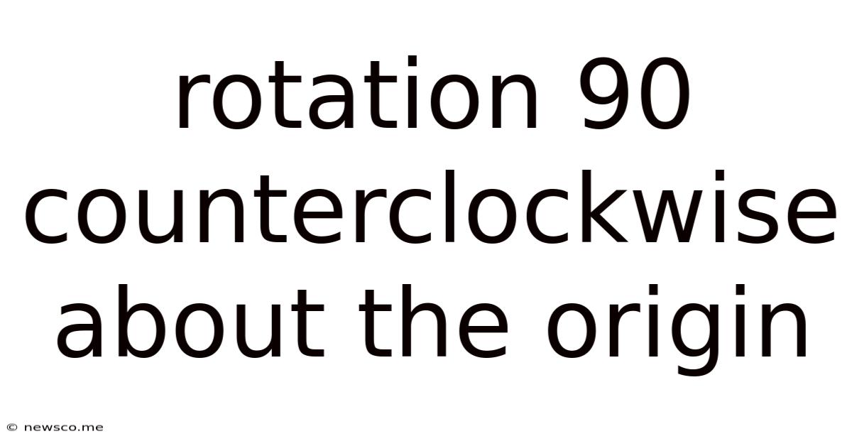 Rotation 90 Counterclockwise About The Origin